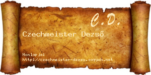 Czechmeister Dezső névjegykártya